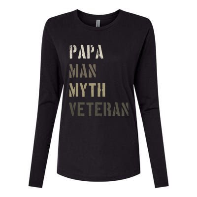 Papa Myth Veteran Cool Gift Gift For Retired Military Womens Cotton Relaxed Long Sleeve T-Shirt