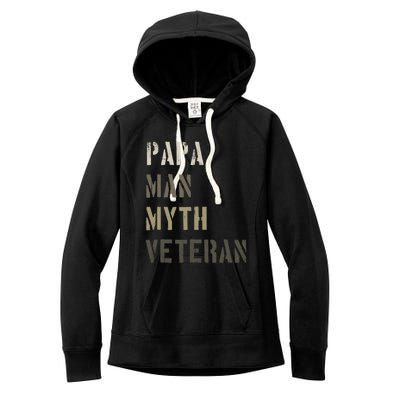 Papa Myth Veteran Cool Gift Gift For Retired Military Women's Fleece Hoodie