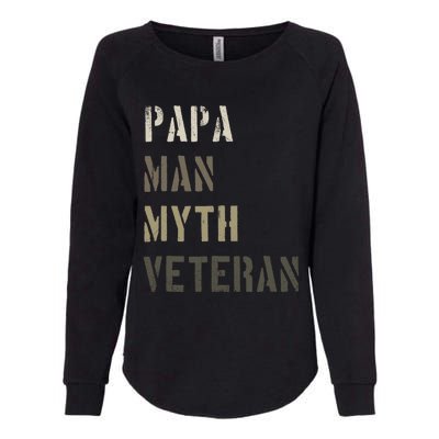 Papa Myth Veteran Cool Gift Gift For Retired Military Womens California Wash Sweatshirt