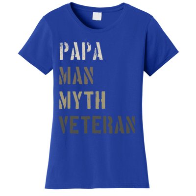 Papa Myth Veteran Cool Gift Gift For Retired Military Women's T-Shirt