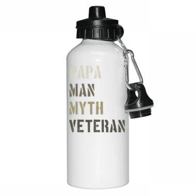 Papa Myth Veteran Cool Gift Gift For Retired Military Aluminum Water Bottle 