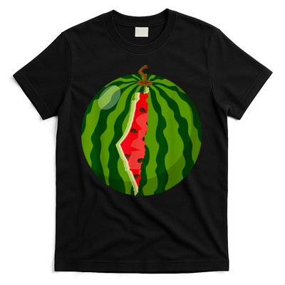 Palestine Map Watermelon Arabic Calligraphy T-Shirt