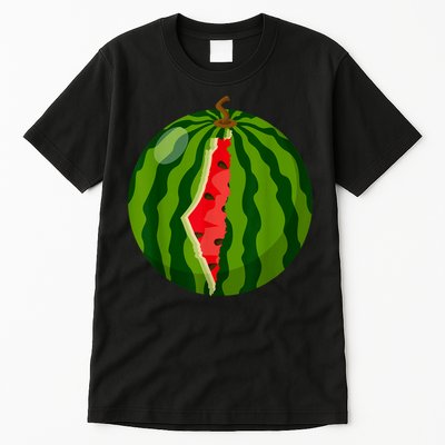 Palestine Map Watermelon Arabic Calligraphy Tall T-Shirt