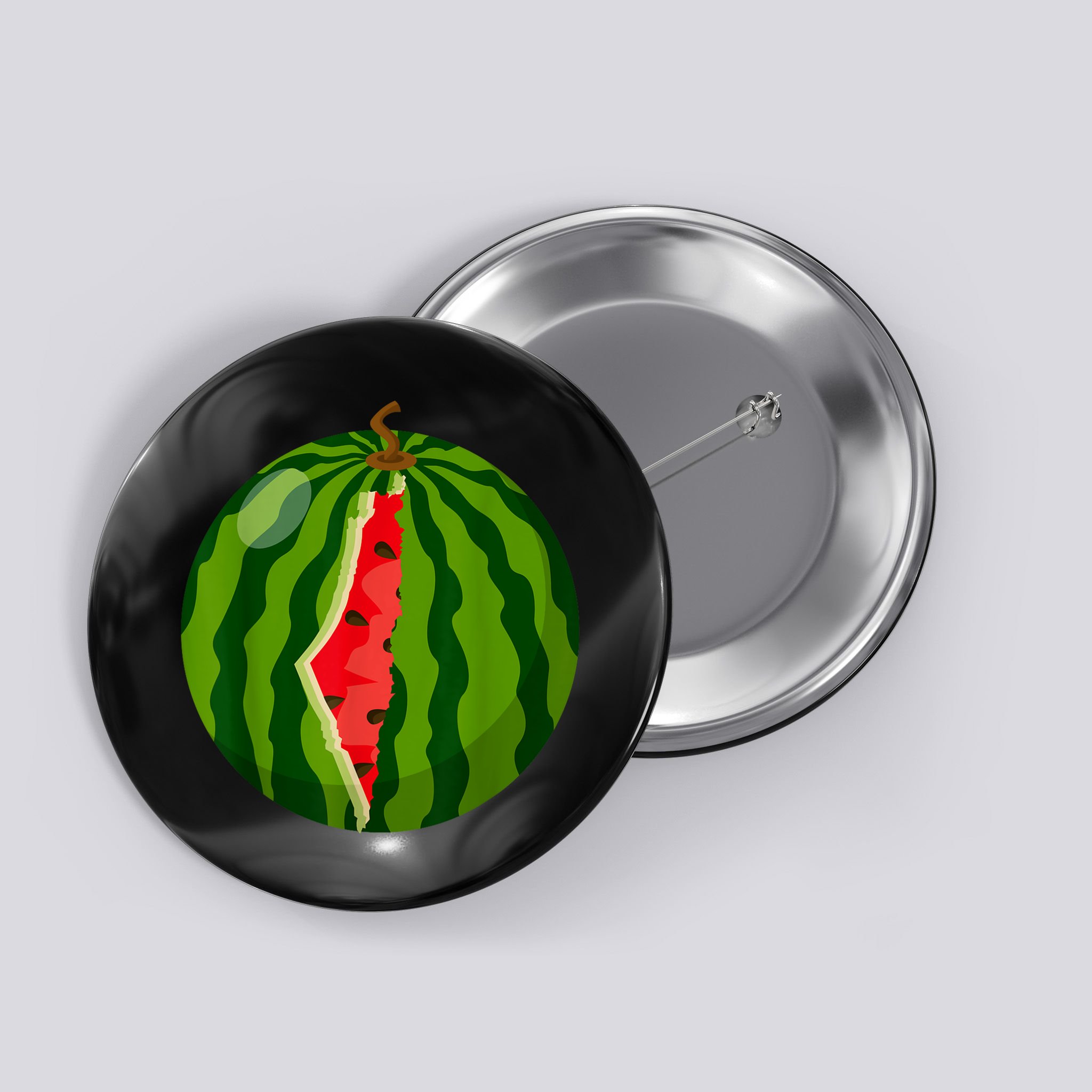 Palestine Map Watermelon Arabic Calligraphy Button