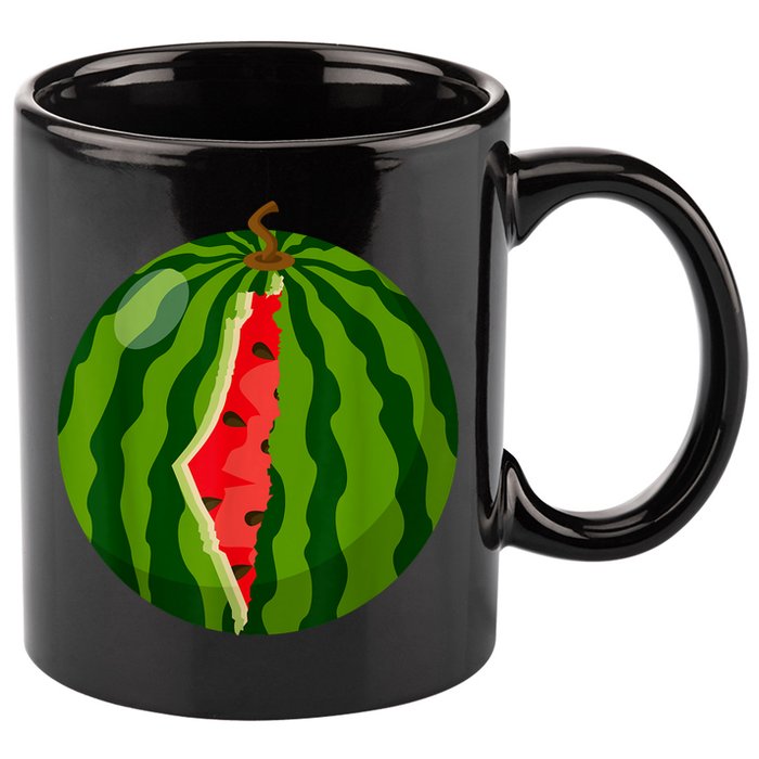 Palestine Map Watermelon Arabic Calligraphy 11oz C Handle Ceramic Mug