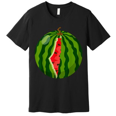 Palestine Map Watermelon Arabic Calligraphy Premium T-Shirt
