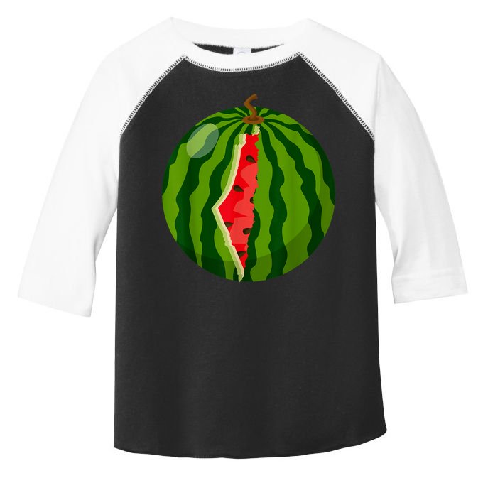 Palestine Map Watermelon Arabic Calligraphy Toddler Fine Jersey T-Shirt