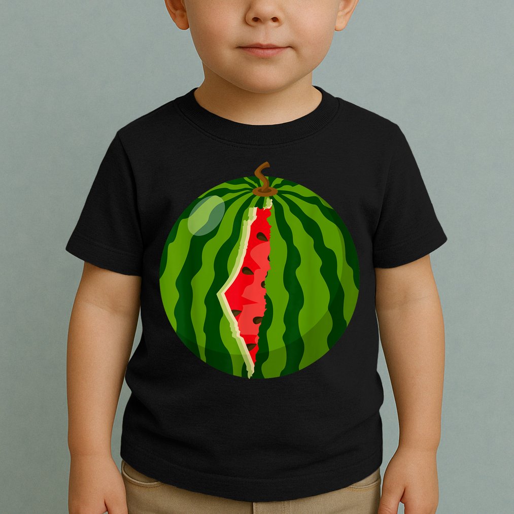 Palestine Map Watermelon Arabic Calligraphy Toddler T-Shirt