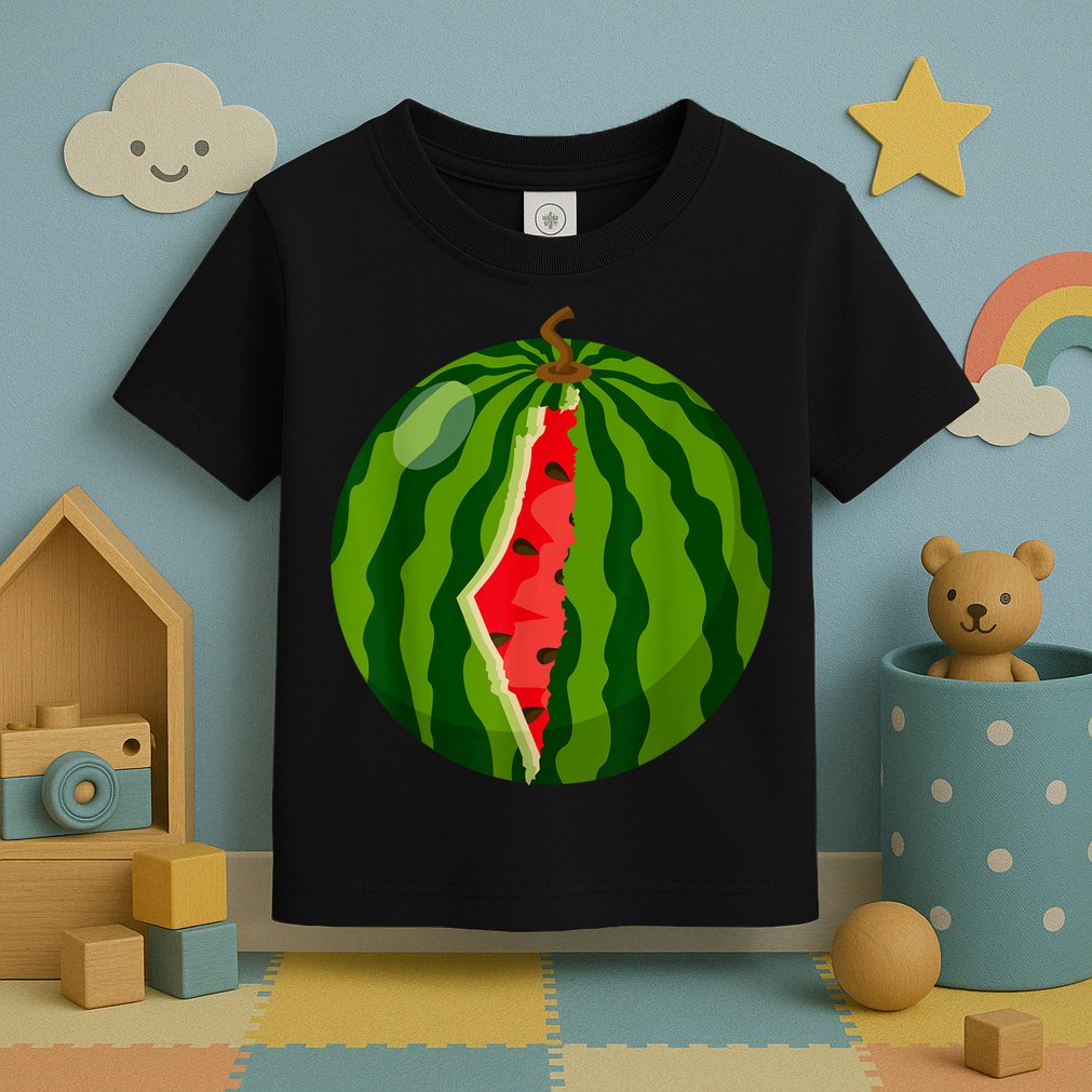 Palestine Map Watermelon Arabic Calligraphy Toddler T-Shirt