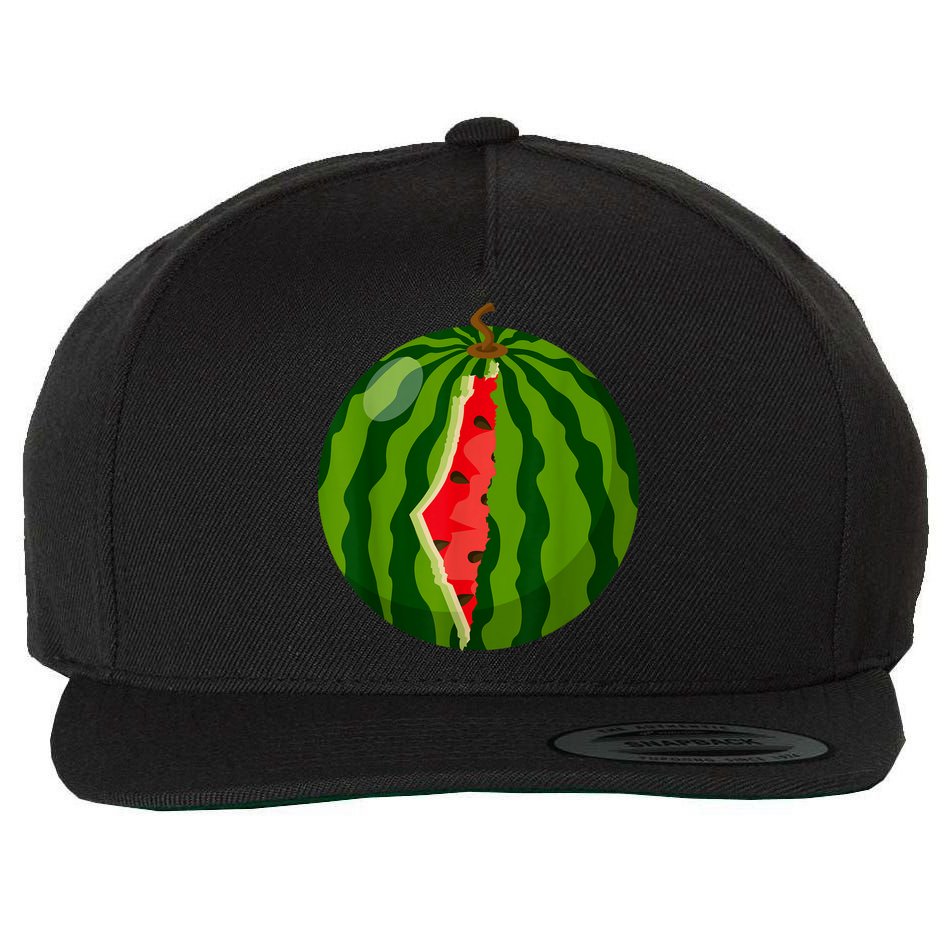 Palestine Map Watermelon Arabic Calligraphy Wool Snapback Cap