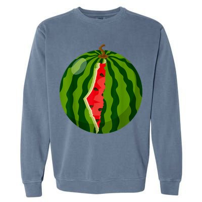 Palestine Map Watermelon Arabic Calligraphy Garment-Dyed Sweatshirt