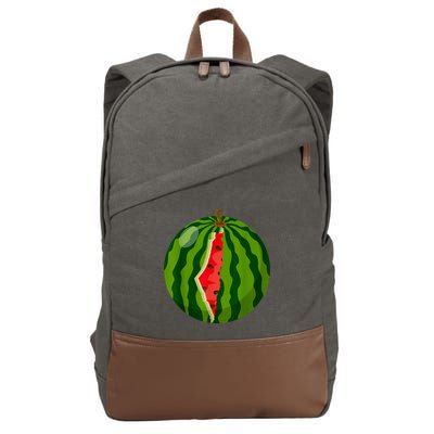 Palestine Map Watermelon Arabic Calligraphy Cotton Canvas Backpack