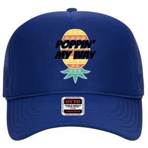 Poppin' My Way Gift Upside Down Pineapple Gift Swingers Gift High Crown Mesh Back Trucker Hat