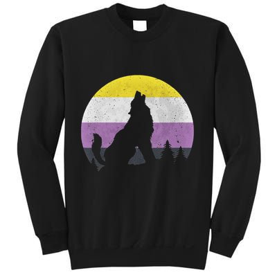 Pride Month Wolf Non Binary Equality Wolf Sweatshirt