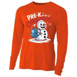 Prek My Way To Christmas Cute Snow Preschool Snowflake Great Gift Cooling Performance Long Sleeve Crew