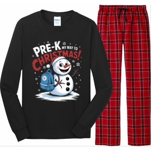 Prek My Way To Christmas Cute Snow Preschool Snowflake Great Gift Long Sleeve Pajama Set