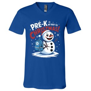 Prek My Way To Christmas Cute Snow Preschool Snowflake Great Gift V-Neck T-Shirt