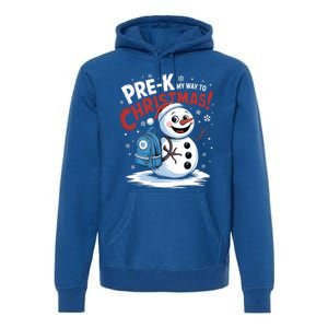 Prek My Way To Christmas Cute Snow Preschool Snowflake Great Gift Premium Hoodie