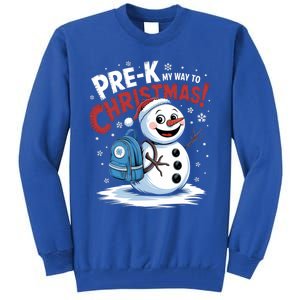 Prek My Way To Christmas Cute Snow Preschool Snowflake Great Gift Tall Sweatshirt