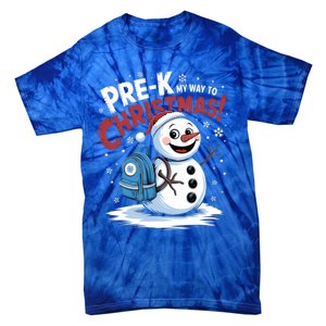 Prek My Way To Christmas Cute Snow Preschool Snowflake Great Gift Tie-Dye T-Shirt