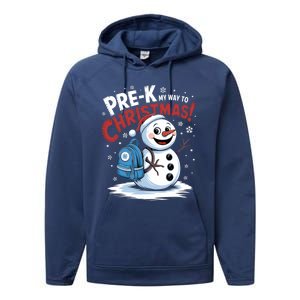 Prek My Way To Christmas Cute Snow Preschool Snowflake Great Gift Performance Fleece Hoodie