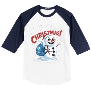 Prek My Way To Christmas Cute Snow Preschool Snowflake Great Gift Baseball Sleeve Shirt