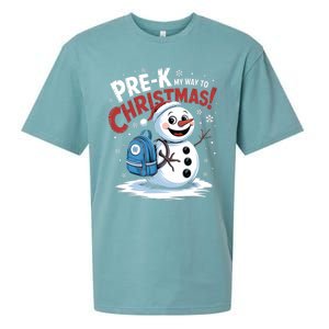 Prek My Way To Christmas Cute Snow Preschool Snowflake Great Gift Sueded Cloud Jersey T-Shirt