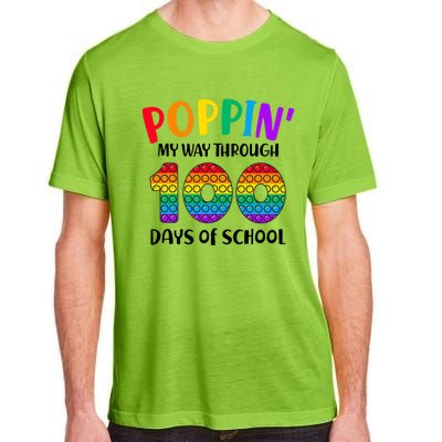 Poppin My Way Through 100 Days Of School Kids 100th Day Pop Adult ChromaSoft Performance T-Shirt