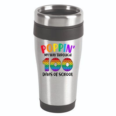 Poppin My Way Through 100 Days Of School Kids 100th Day Pop 16oz Travel Tumbler