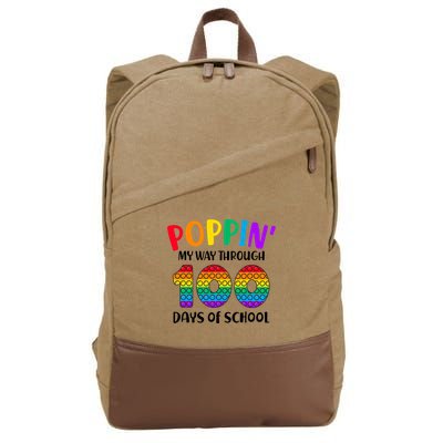 Poppin My Way Through 100 Days Of School Kids 100th Day Pop Cotton Canvas Backpack