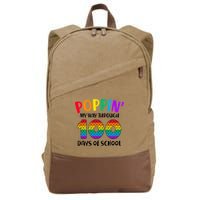Poppin My Way Through 100 Days Of School Kids 100th Day Pop Cotton Canvas Backpack