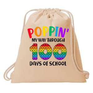 Poppin My Way Through 100 Days Of School Kids 100th Day Pop Drawstring Bag