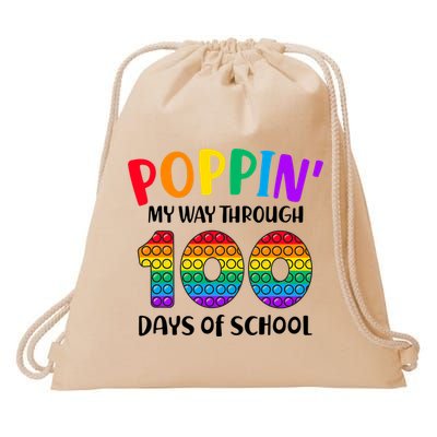 Poppin My Way Through 100 Days Of School Kids 100th Day Pop Drawstring Bag
