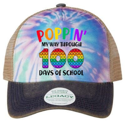 Poppin My Way Through 100 Days Of School Kids 100th Day Pop Legacy Tie Dye Trucker Hat