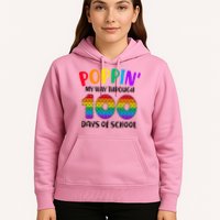 Poppin My Way Through 100 Days Of School Kids 100th Day Pop Hoodie
