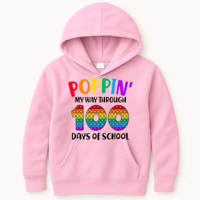 Poppin My Way Through 100 Days Of School Kids 100th Day Pop Kids Hoodie