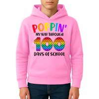 Poppin My Way Through 100 Days Of School Kids 100th Day Pop Kids Hoodie