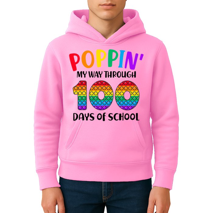 Poppin My Way Through 100 Days Of School Kids 100th Day Pop Kids Hoodie