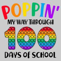 Poppin My Way Through 100 Days Of School Kids 100th Day Pop Tie-Dye T-Shirt