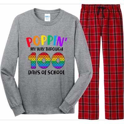 Poppin My Way Through 100 Days Of School Kids 100th Day Pop Long Sleeve Pajama Set