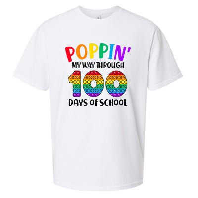 Poppin My Way Through 100 Days Of School Kids 100th Day Pop Sueded Cloud Jersey T-Shirt