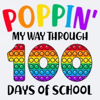 Poppin My Way Through 100 Days Of School Kids 100th Day Pop Sueded Cloud Jersey T-Shirt