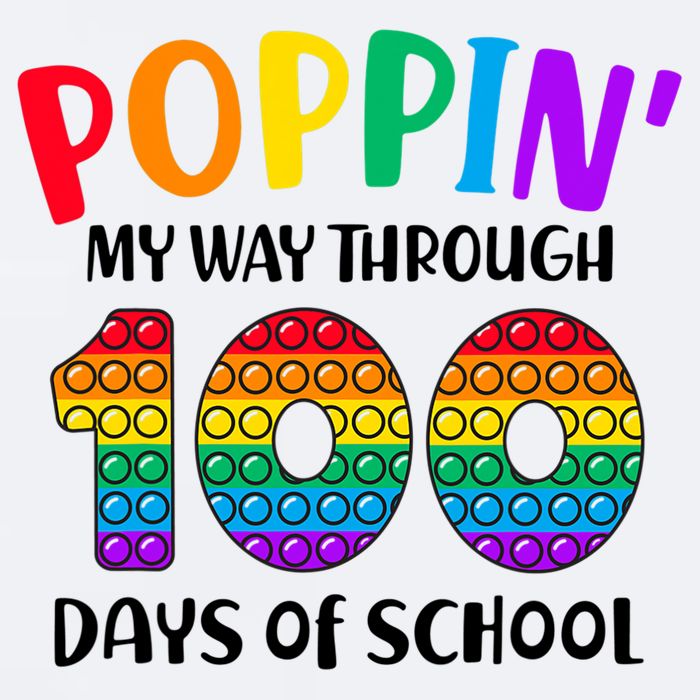 Poppin My Way Through 100 Days Of School Kids 100th Day Pop Sueded Cloud Jersey T-Shirt