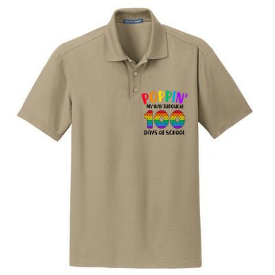 Poppin My Way Through 100 Days Of School Kids 100th Day Pop Dry Zone Grid Polo