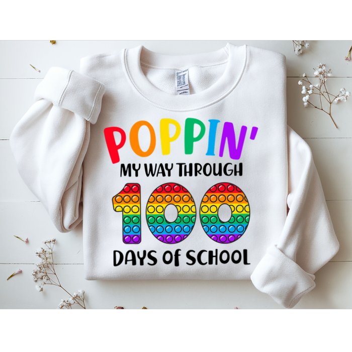 Poppin My Way Through 100 Days Of School Kids 100th Day Pop Sweatshirt