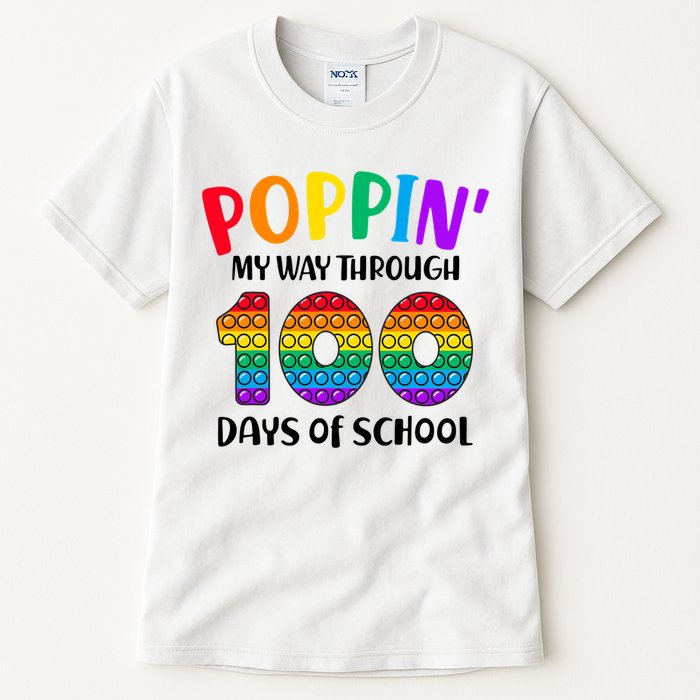 Poppin My Way Through 100 Days Of School Kids 100th Day Pop Tall T-Shirt