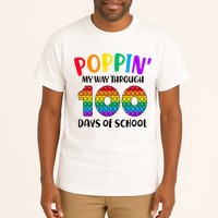 Poppin My Way Through 100 Days Of School Kids 100th Day Pop Tall T-Shirt