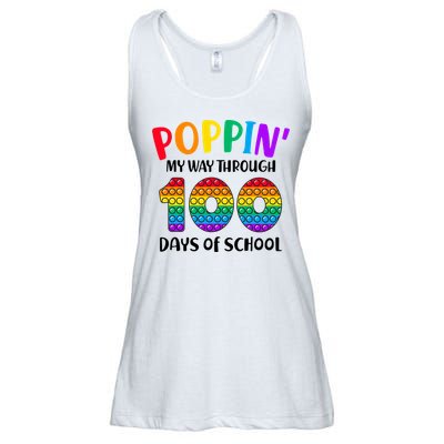 Poppin My Way Through 100 Days Of School Kids 100th Day Pop Ladies Essential Flowy Tank