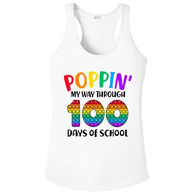 Poppin My Way Through 100 Days Of School Kids 100th Day Pop Ladies PosiCharge Competitor Racerback Tank