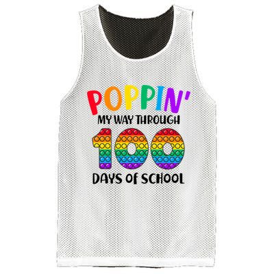 Poppin My Way Through 100 Days Of School Kids 100th Day Pop Mesh Reversible Basketball Jersey Tank